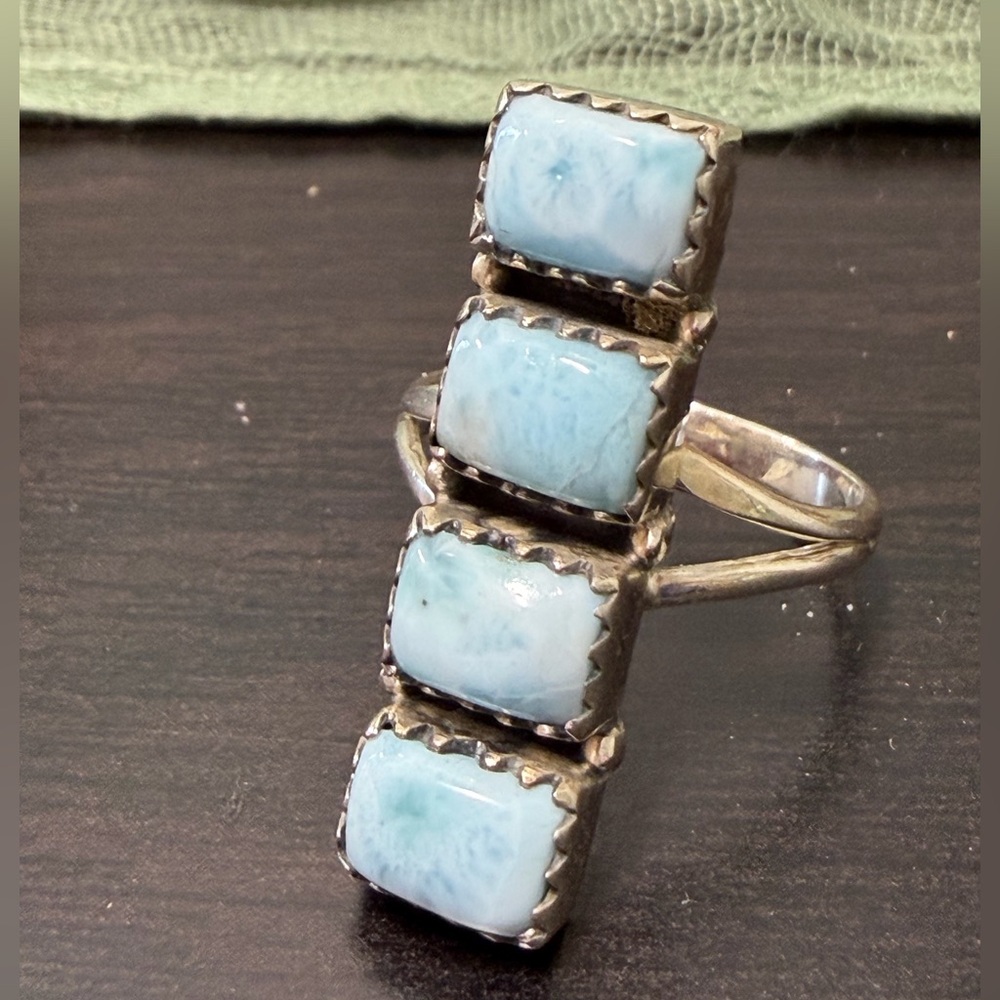 Larimar & Sterling Silver Ring